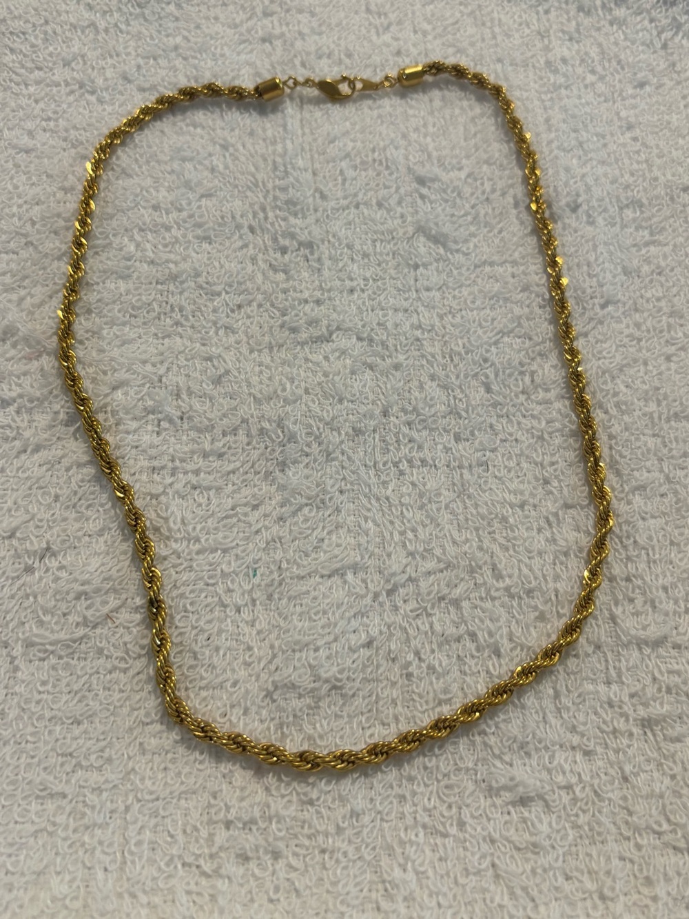 Gold Tone Twisted Rope Chain 17”